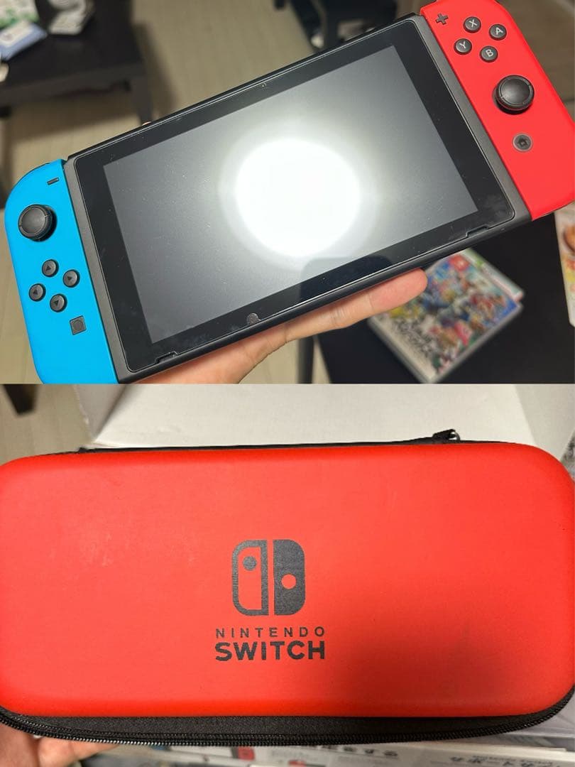Nintendo Switch 青/赤 Joy-Con 本体、高級プレゼント付き