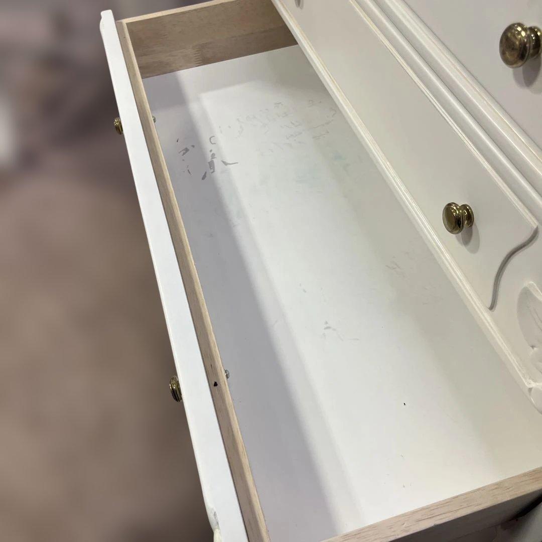 【姫家具】4段チェスト◆白訳あり品