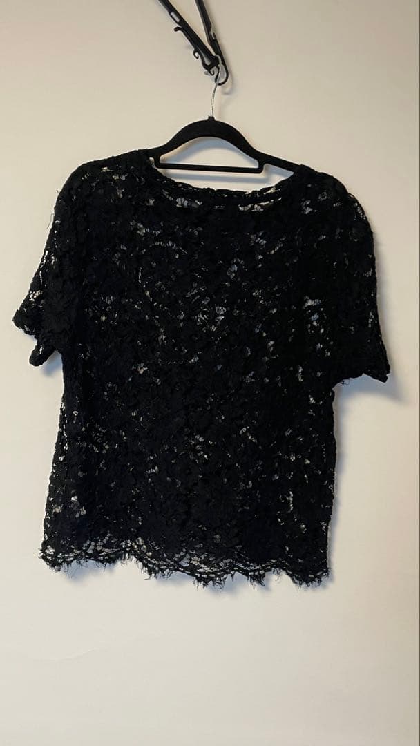 VALENTINO 黒 レース Tシャツ 半袖　サイズM