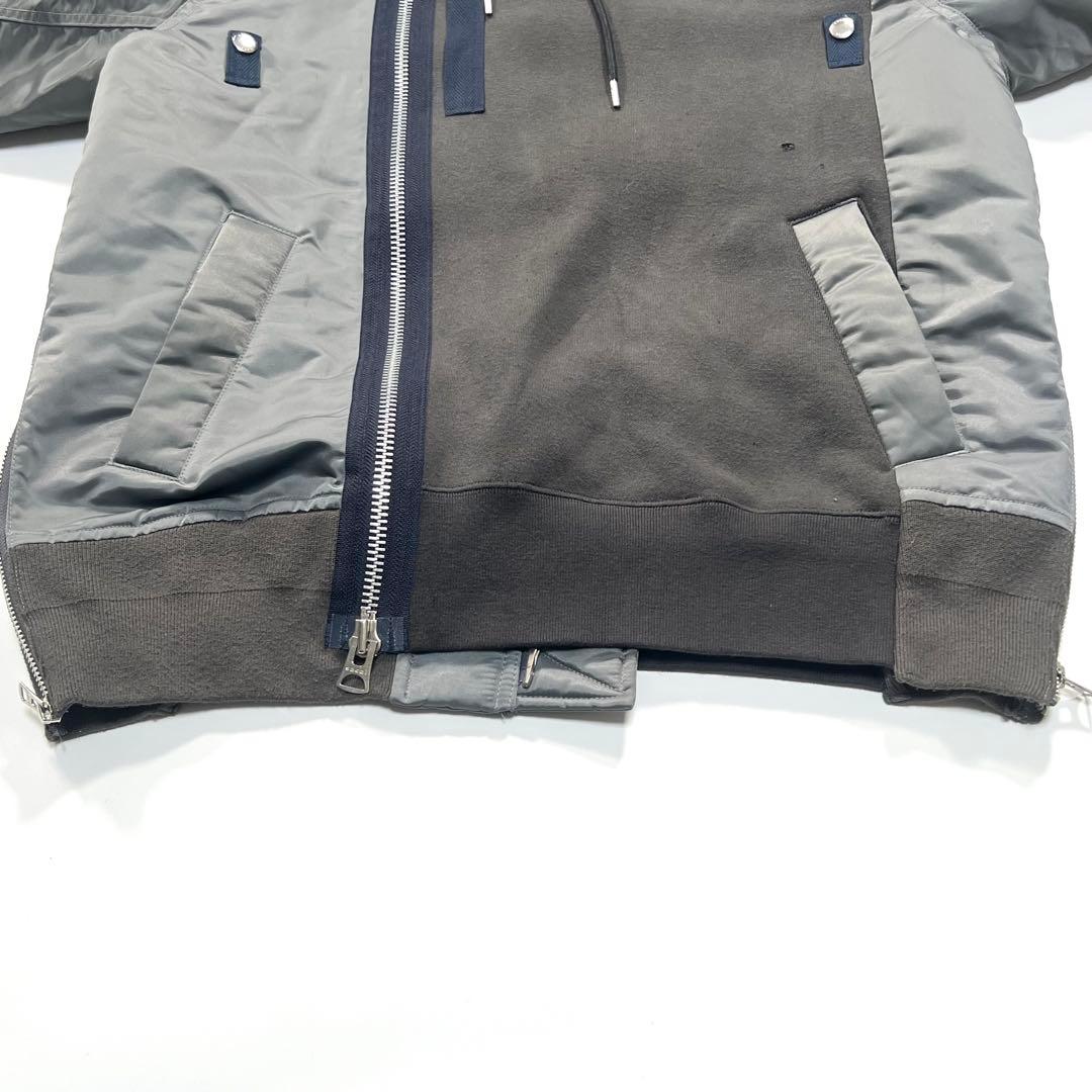 サカイ　sacai　スポンジスウェットブルゾン　23-03173M　グレー　3