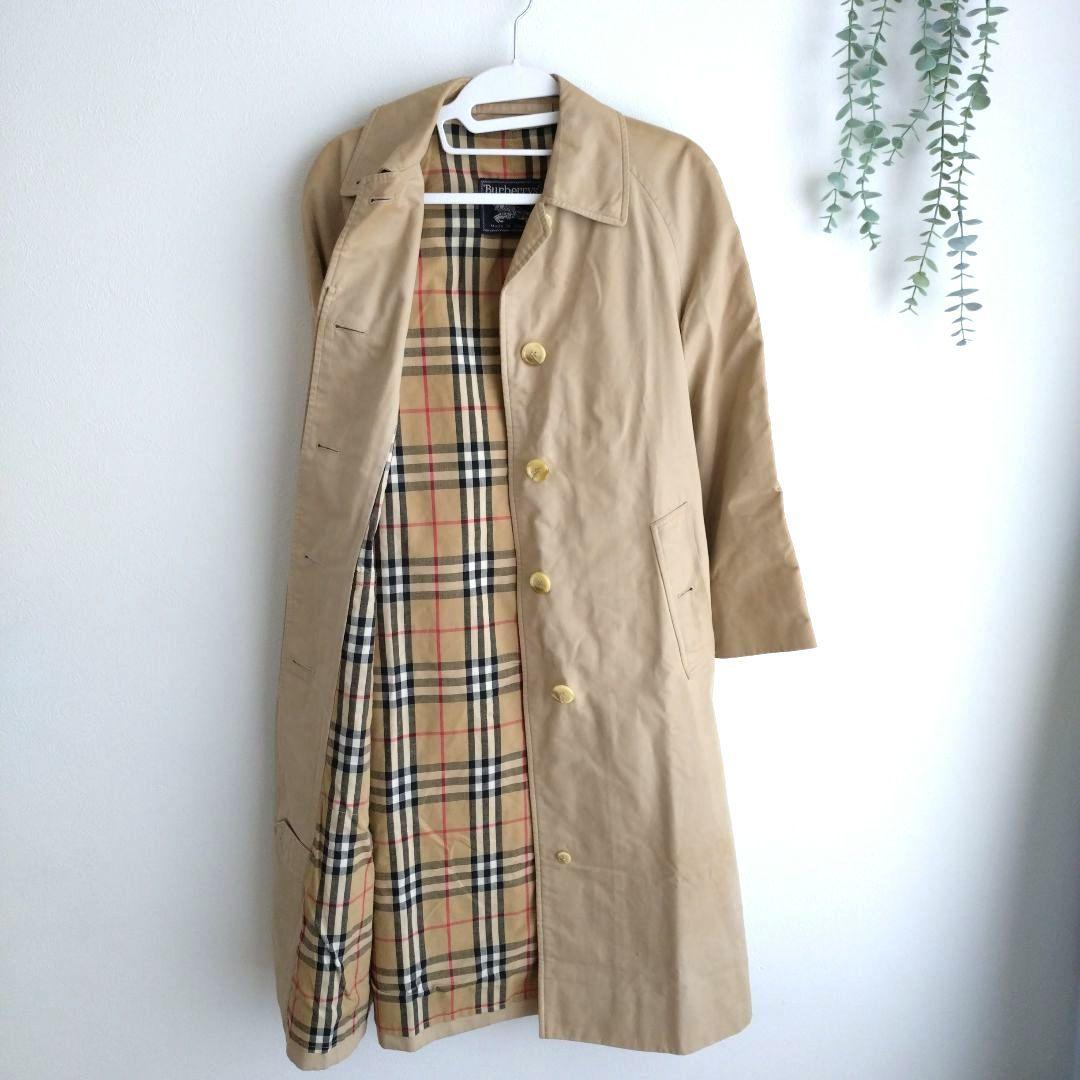 ​英国製 バーバリー ステンカラーコート ベルト 90s 80s トレンチコート