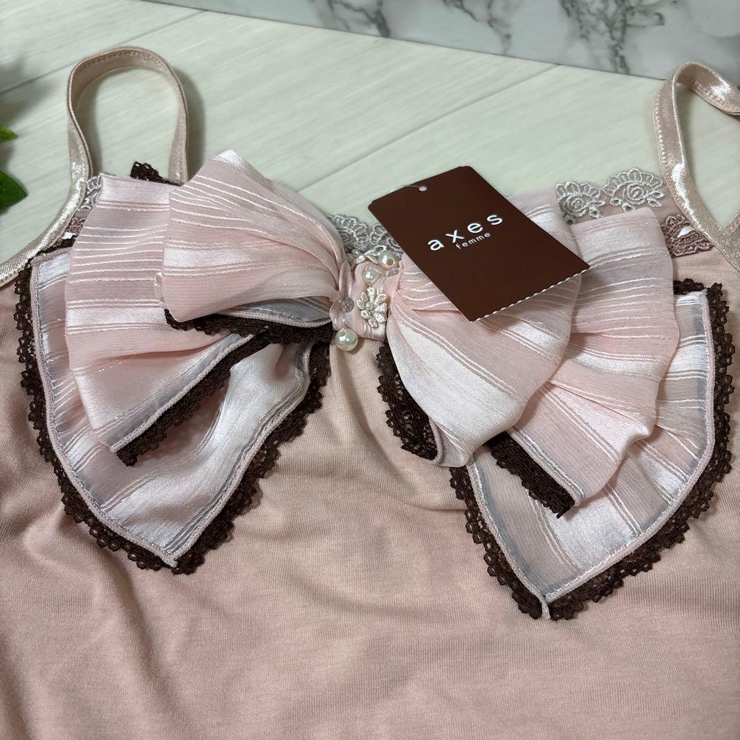 ❣️axes femme ❣️新品未使用タグ付き希少ビックリボンキャミソールピンクＭ