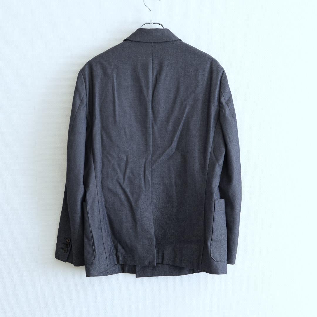 美品 CABaN ウールギャバジンツイル ダブルブレストジャケット ネイビー S