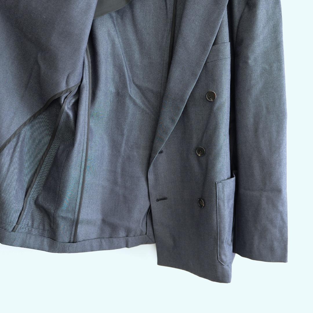美品 CABaN ウールギャバジンツイル ダブルブレストジャケット ネイビー S