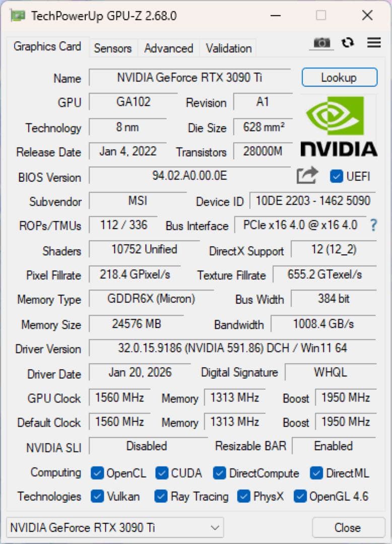 グラフィックボード・グラボ・ビデオカード MSI GeForce RTX 3090 Ti SUPRIM X 24GB