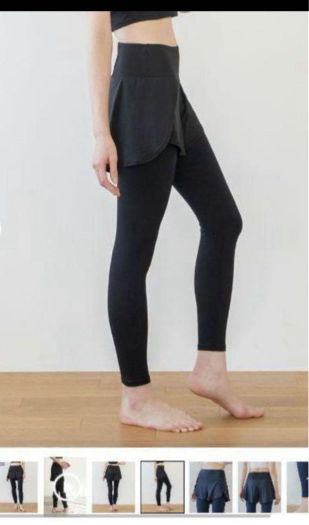 SUKALALAVAショートパンツ付きレギンスヨガパンツブラックM