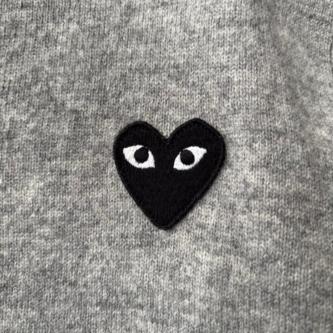 PLAY COMME des GARÇONS カーディガン ハート刺繍 グレーS