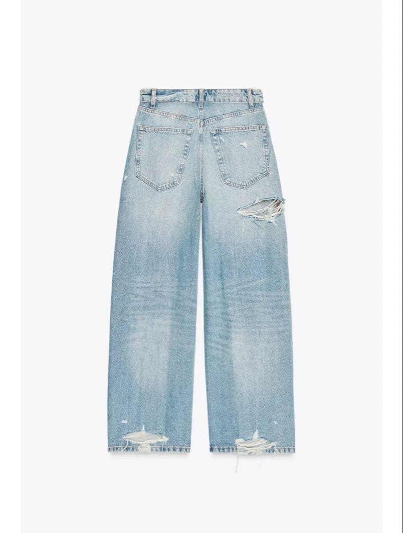 完売品⭐︎ZARA TRF ミッドライズ折り返しウエストデニムパンツ 38