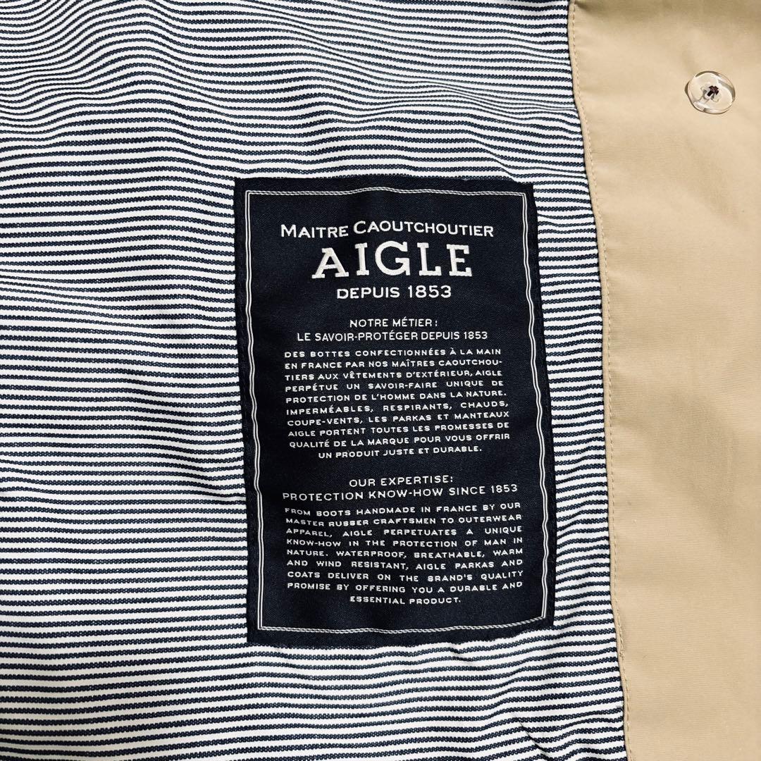 AIGLE｜38 取外しフード ゴアテックス トレンチコート ベルト ベージュ
