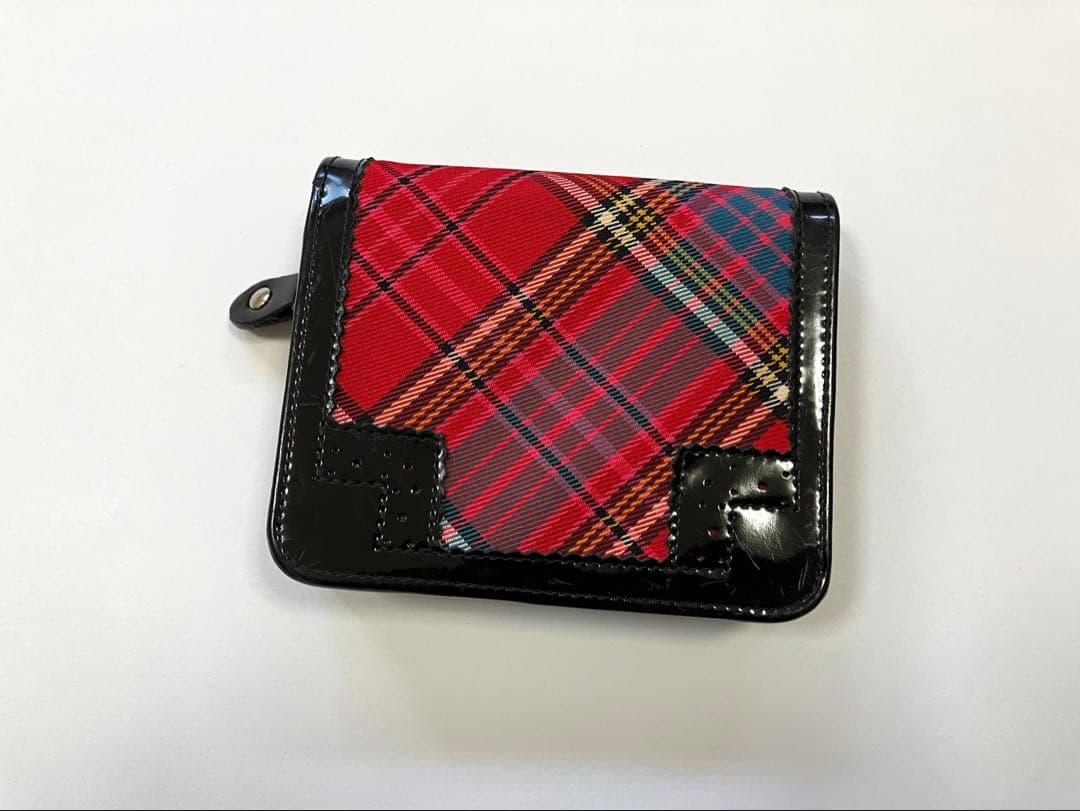 美品 ヴィヴィアンウエストウッド 三つ折り財布 赤 チェック