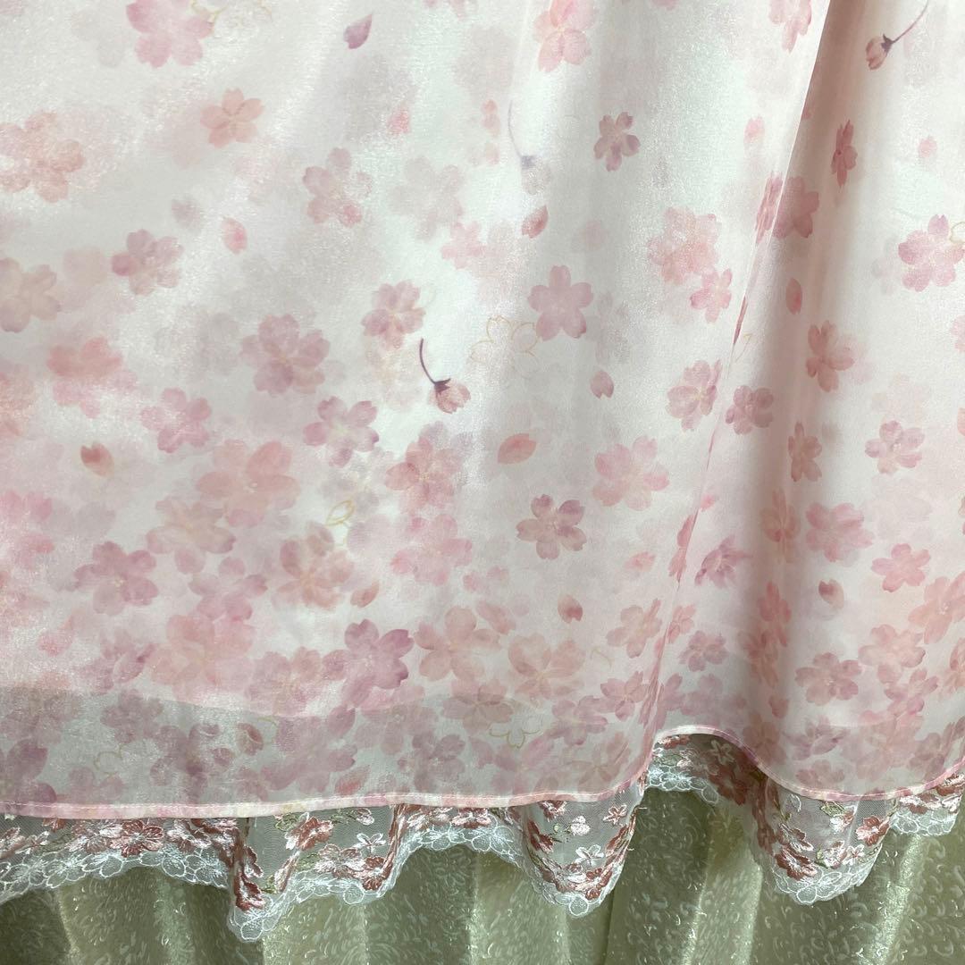 axes femme 桜レース×桜柄スカート 刺繍 生成り Fサイズ