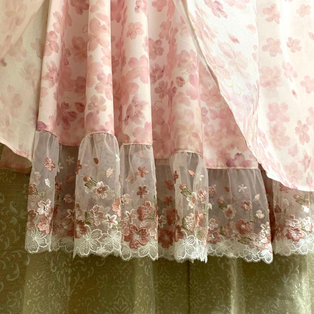 axes femme 桜レース×桜柄スカート 刺繍 生成り Fサイズ