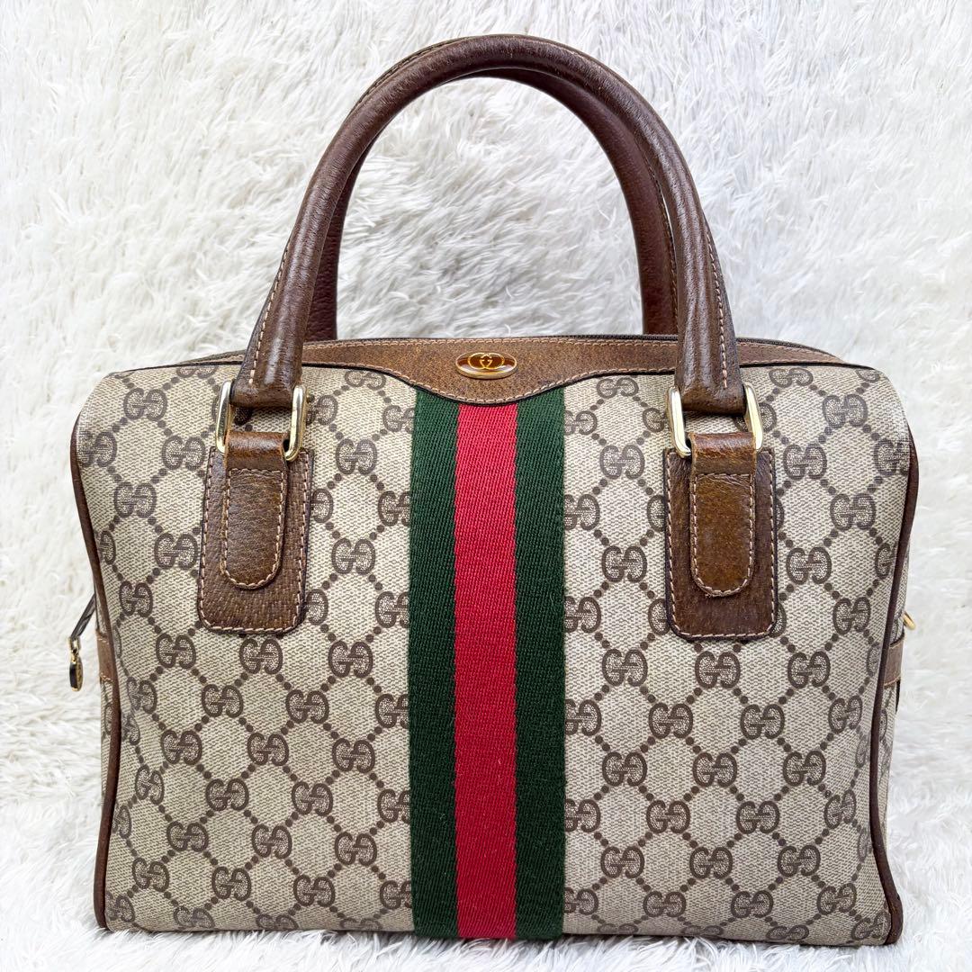 【希少】オールドグッチ シェリーライン GGスプリーム ボストンバッグ 2way