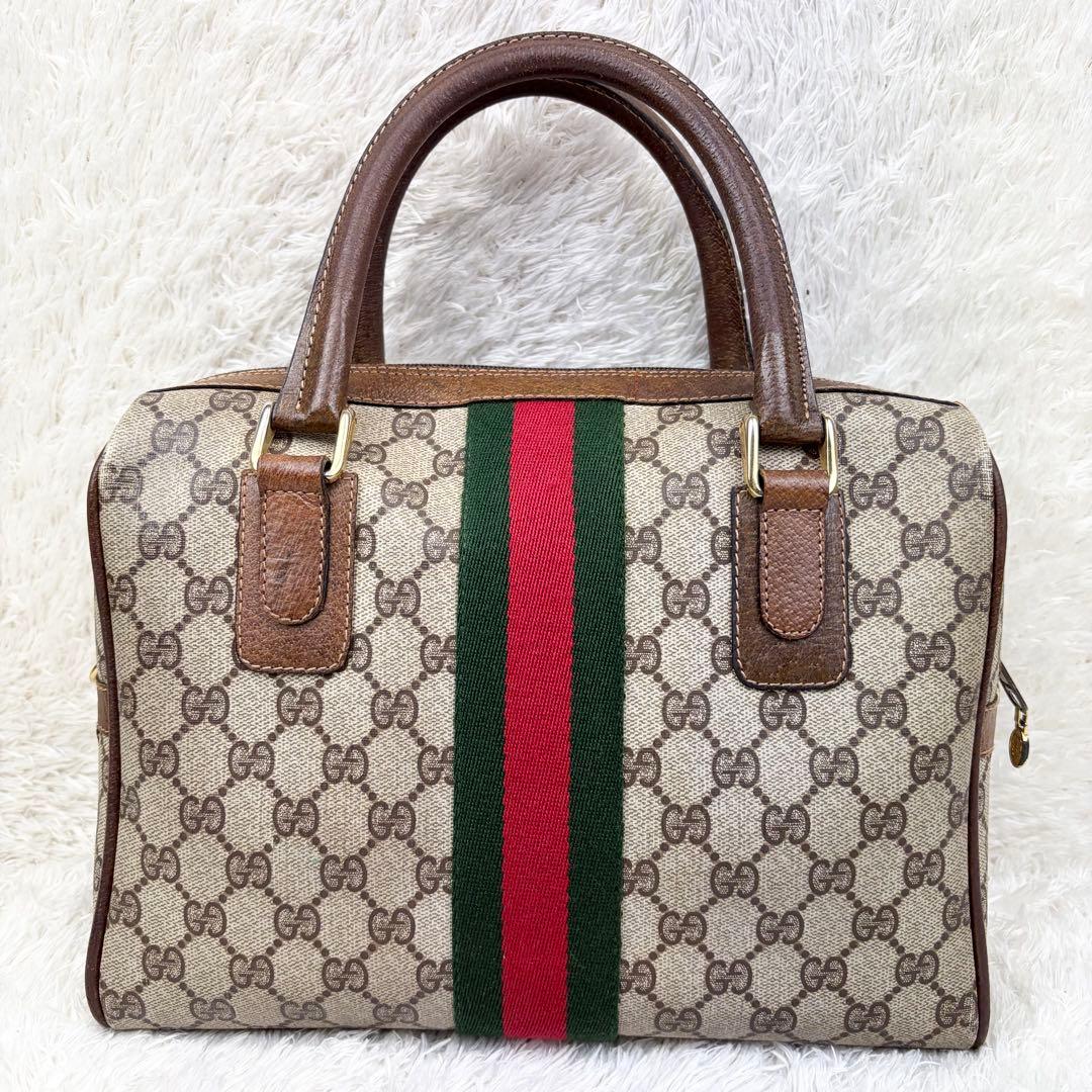 【希少】オールドグッチ シェリーライン GGスプリーム ボストンバッグ 2way