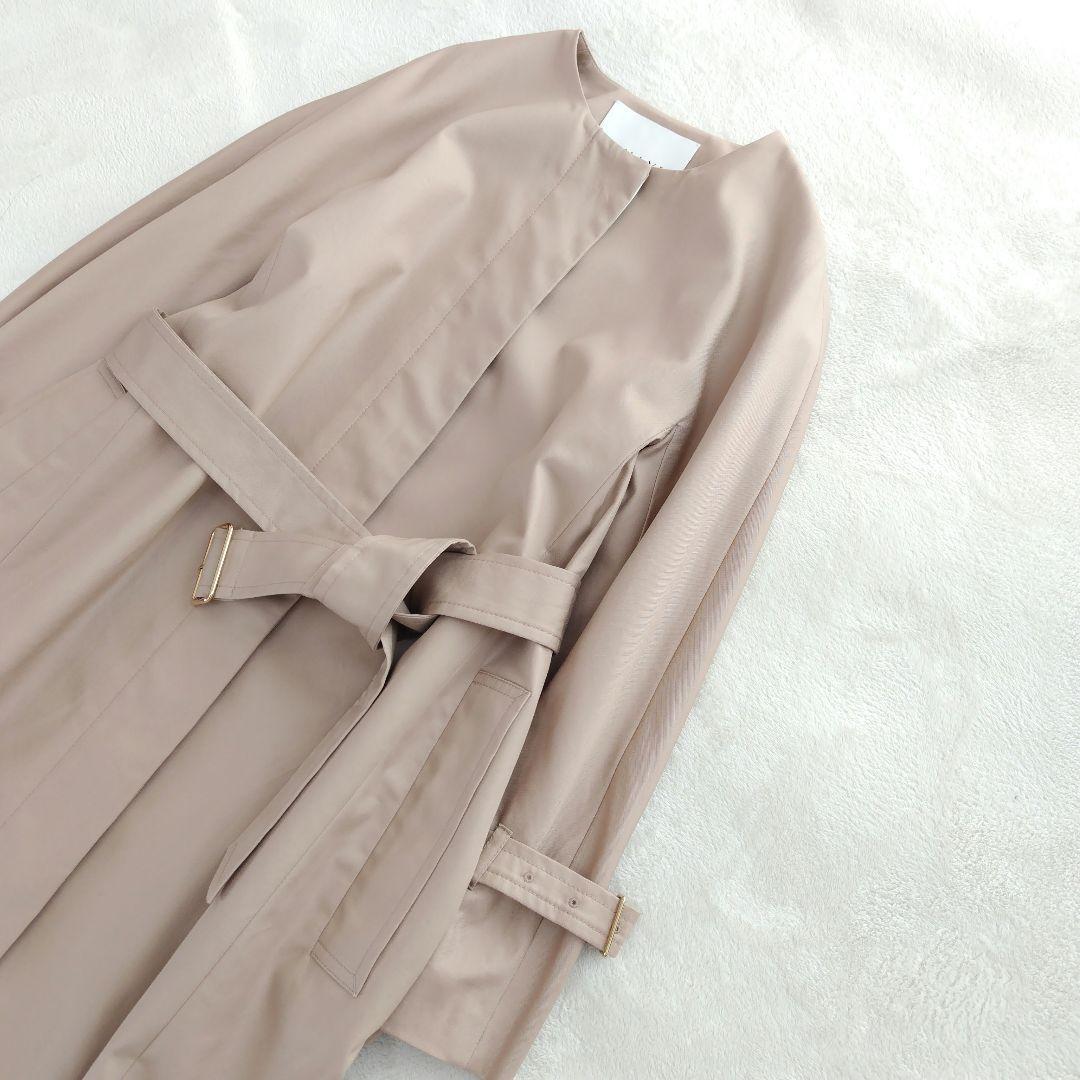 美品✨ANAY 23年 撥水ギャバクルーコート ノーカラー トレンチ 36