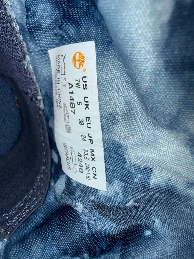 Timberland 防水ワークブーツ 7W ネイビー　最終値下げ