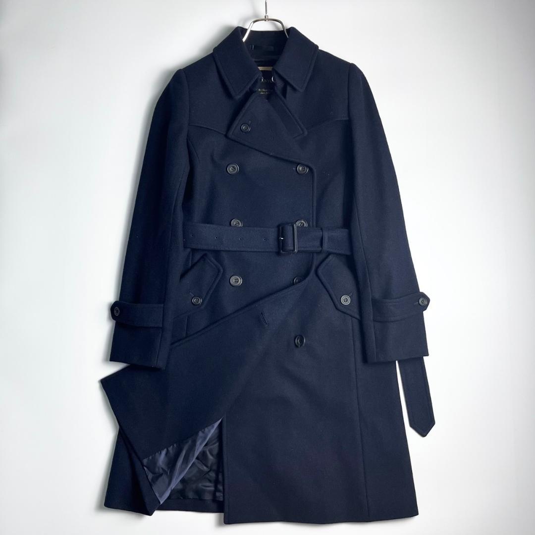 美品　SANYO COAT　サンヨー　ウール　トレンチコート　ネイビー　38