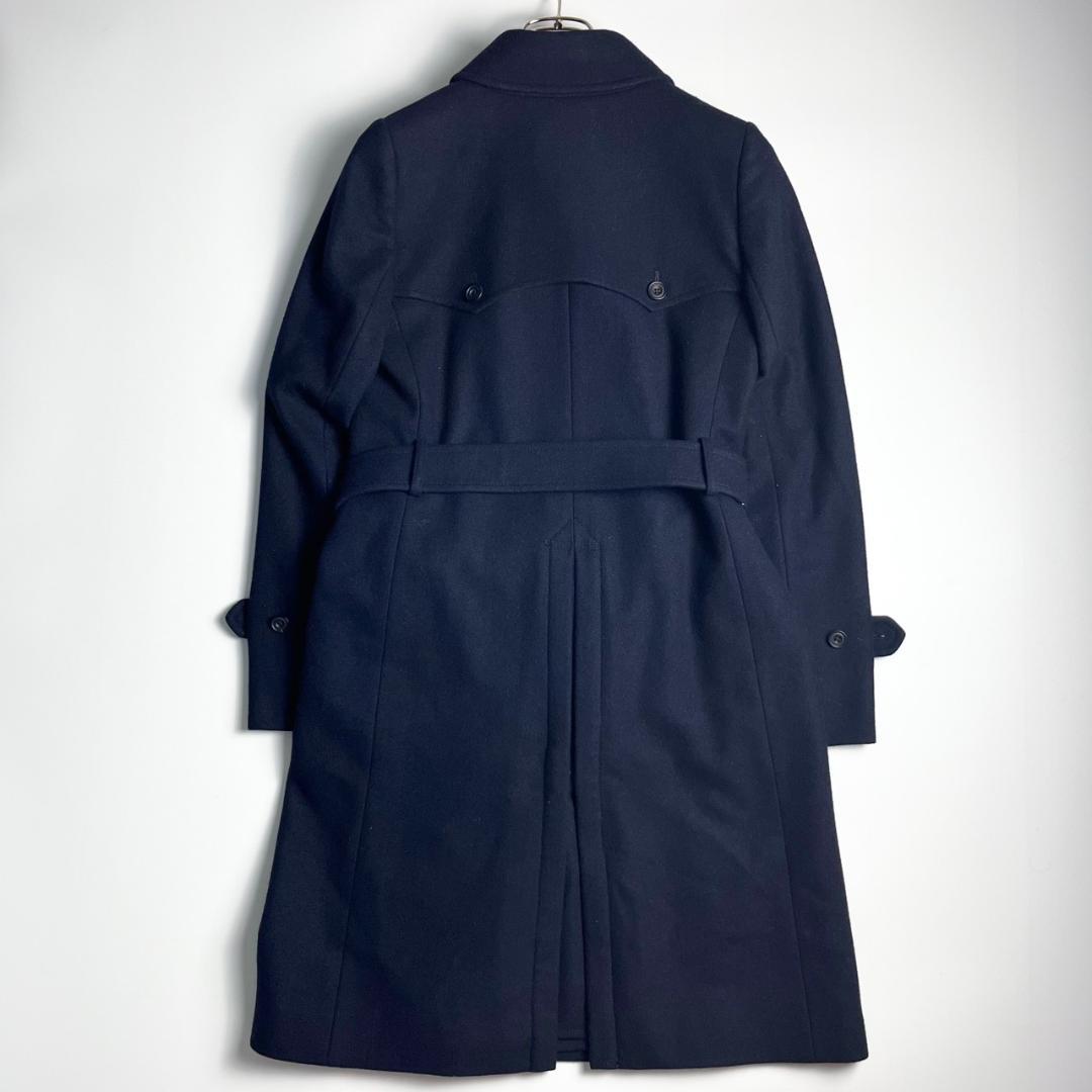 美品　SANYO COAT　サンヨー　ウール　トレンチコート　ネイビー　38