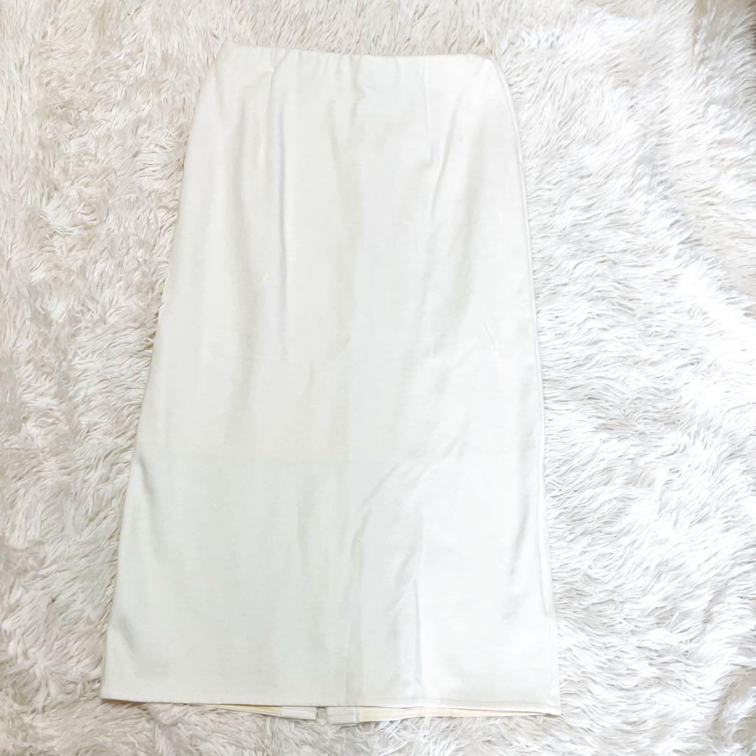 【美品】SOÉJU ダブルジャージーペンシルスカート　白　L