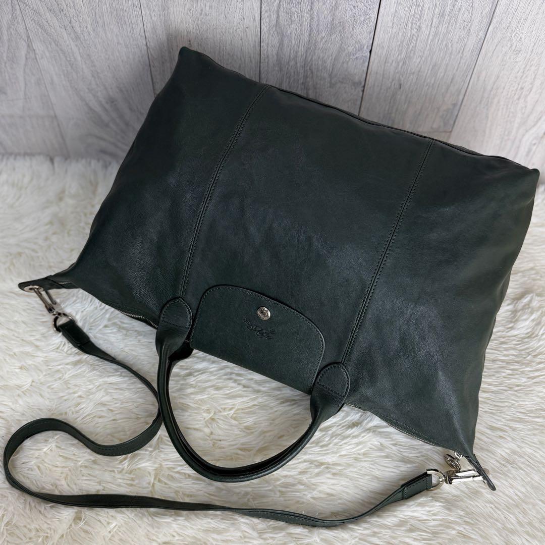 希少♡カーキ♡A4可♡Longchamp ロンシャン 2way ボストン バッグ