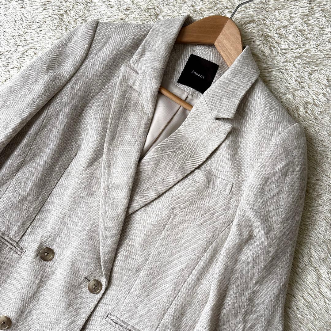 完売品☆anuans アニュアンス　ヘリンボーンリネンジャケット （BEIGE）