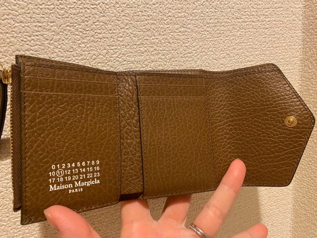 メゾンマルジェラ スリーフォールドウォレット ゴールド金具 美品