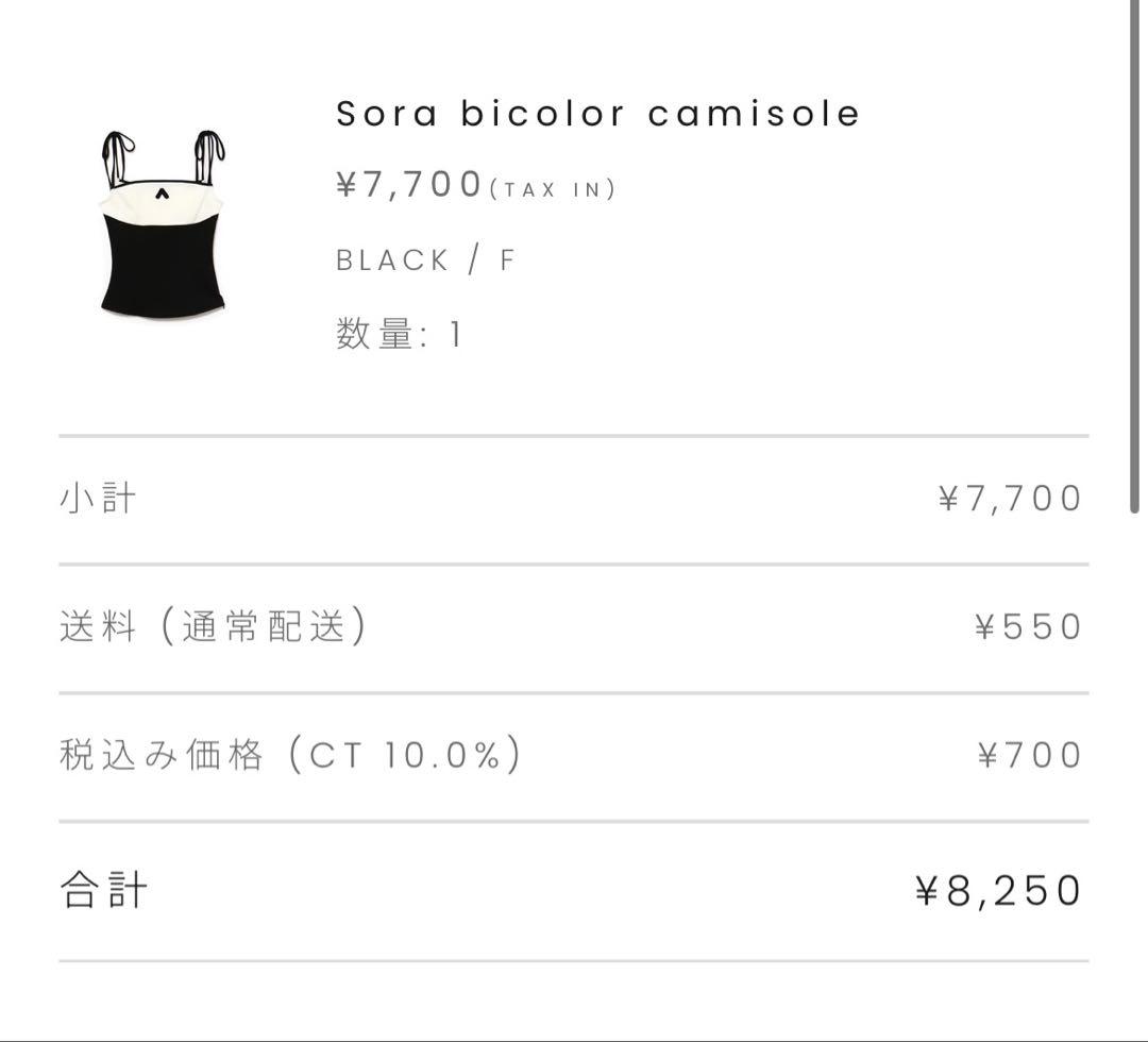 トップス - andmary Sora bicolor camisole black -