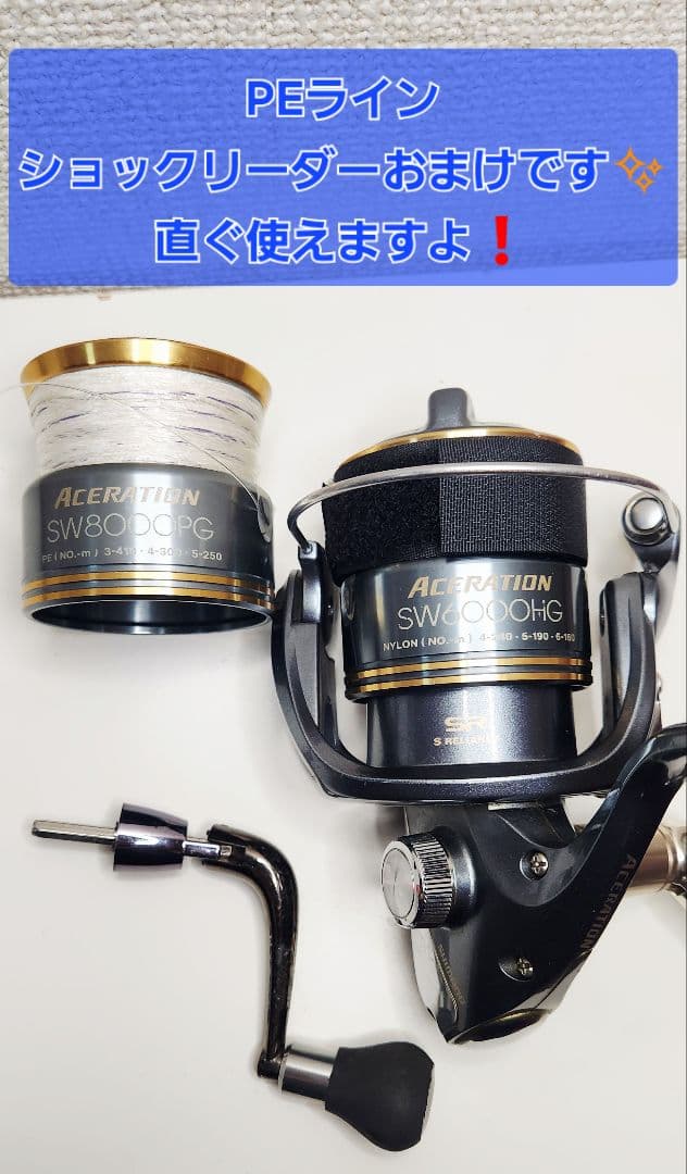 超美品　SHIMANO　ACERATION SW6000HG 8000番セット