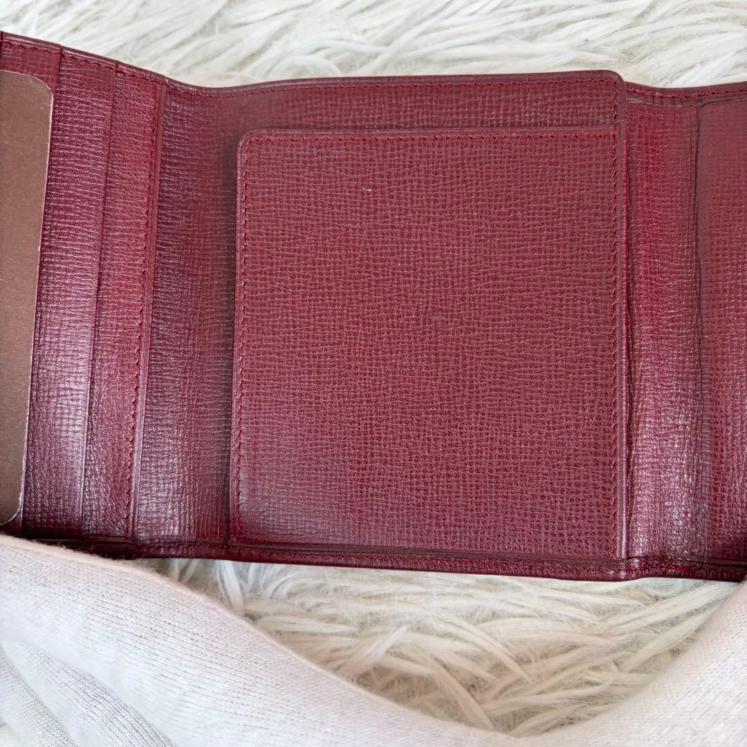 新品未使用/付属品完備✨Cartier 三つ折り財布 がま口 金具 ボルドー
