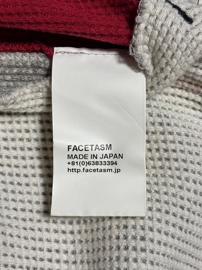 活動休止 FACETASM 希少アーカイブ 変形ビッグワッフル 赤 グレー M