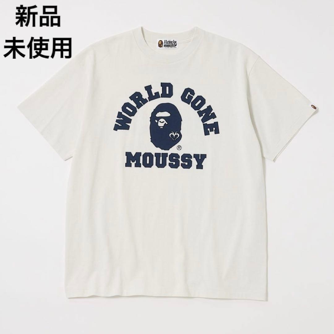 トップス MOUSSY A BATHING APE COLLEGE PATCH TEE