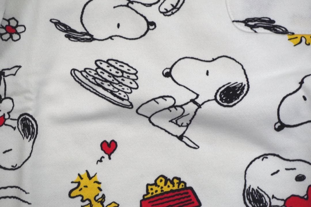 【新品】PEANUTS/アムール　スヌーピー　秋冬厚手裏起毛パジャマ（M)白