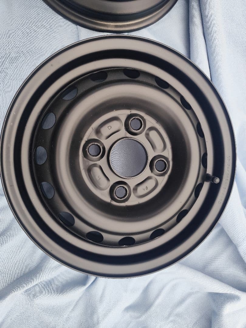 12×4.00B　スチールホイール4枚PCD1004穴　自家塗装品艶消しブラック