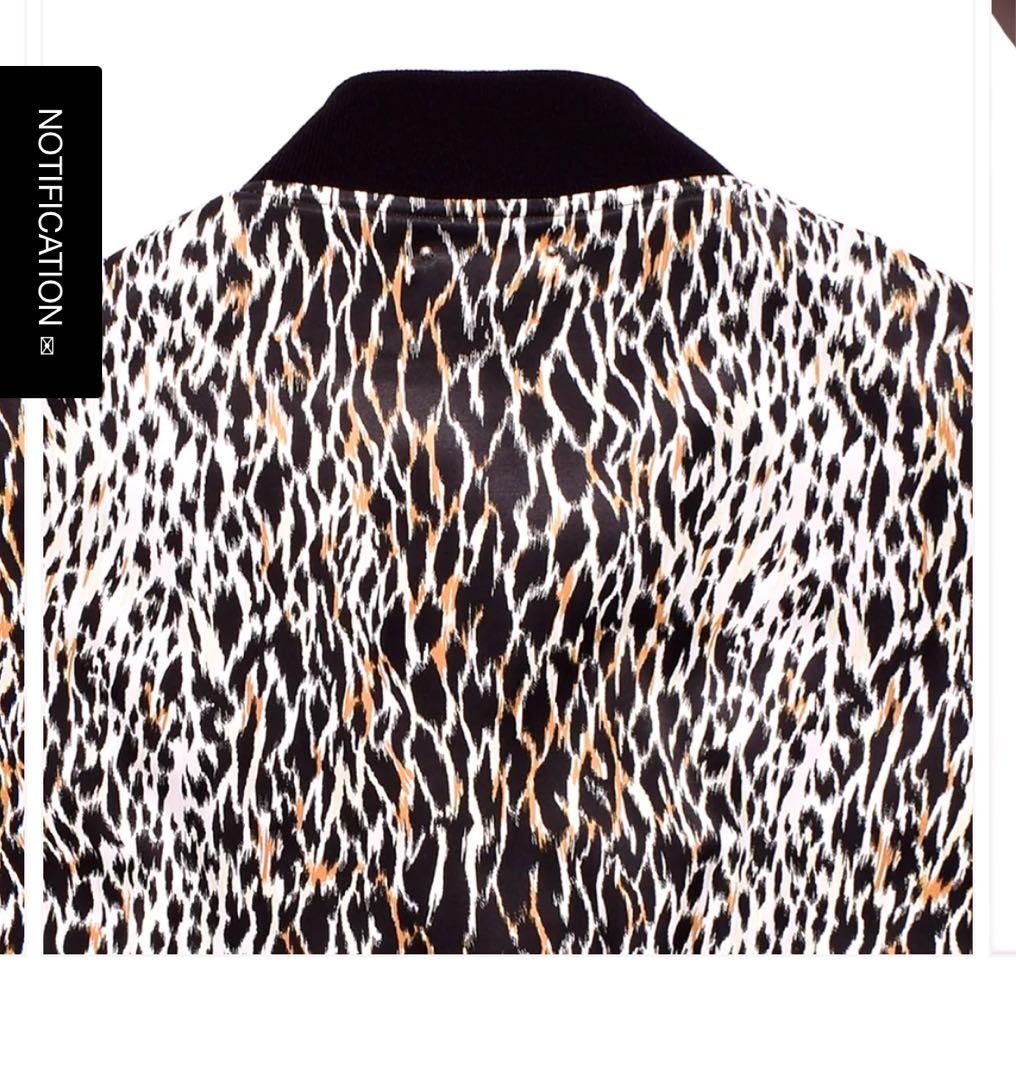 マインデニム　Leopard RC.Satin Rib Zip Blouson