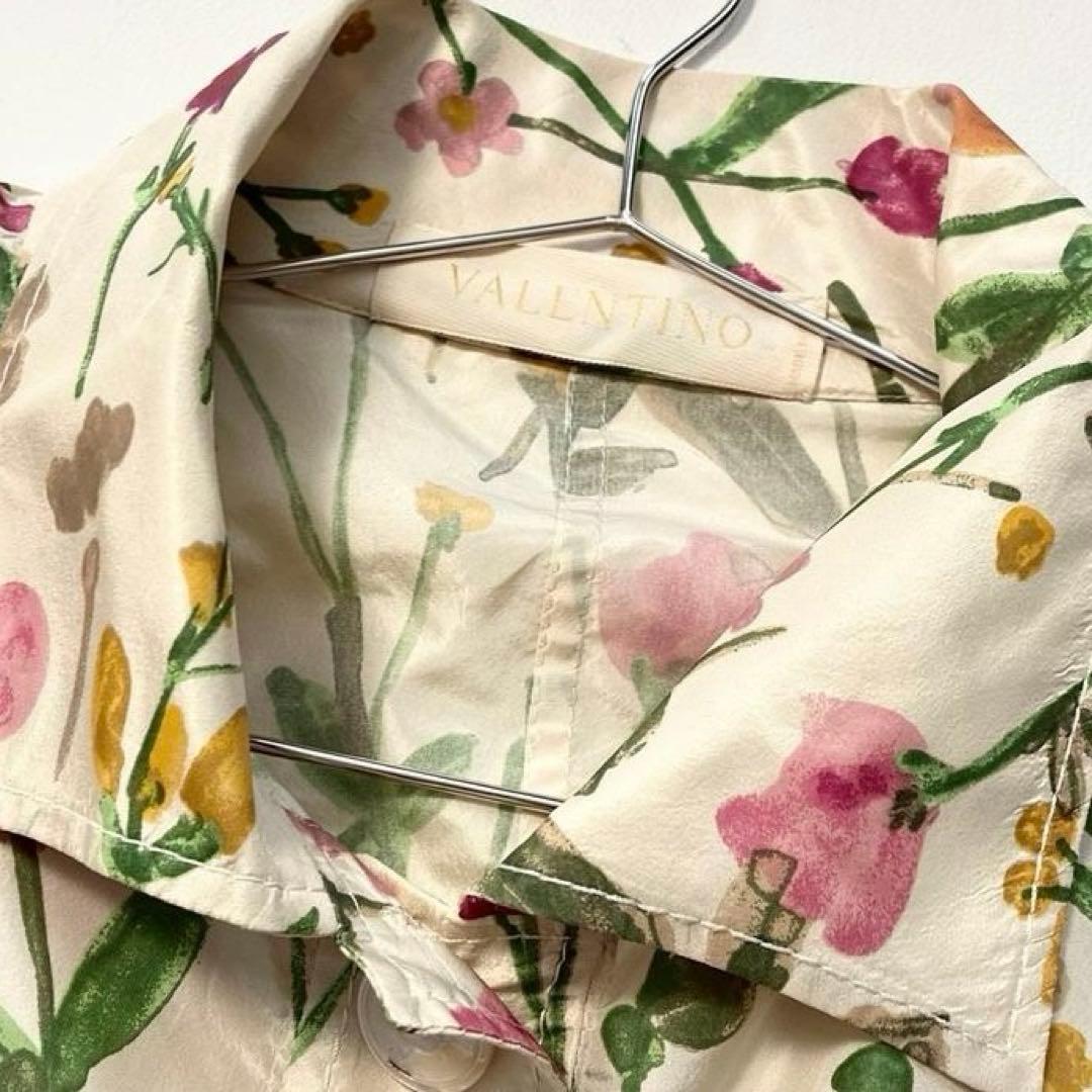 【希少】VALENTINO　シルクコート 2点セット 花柄 ゴールド イタリア製