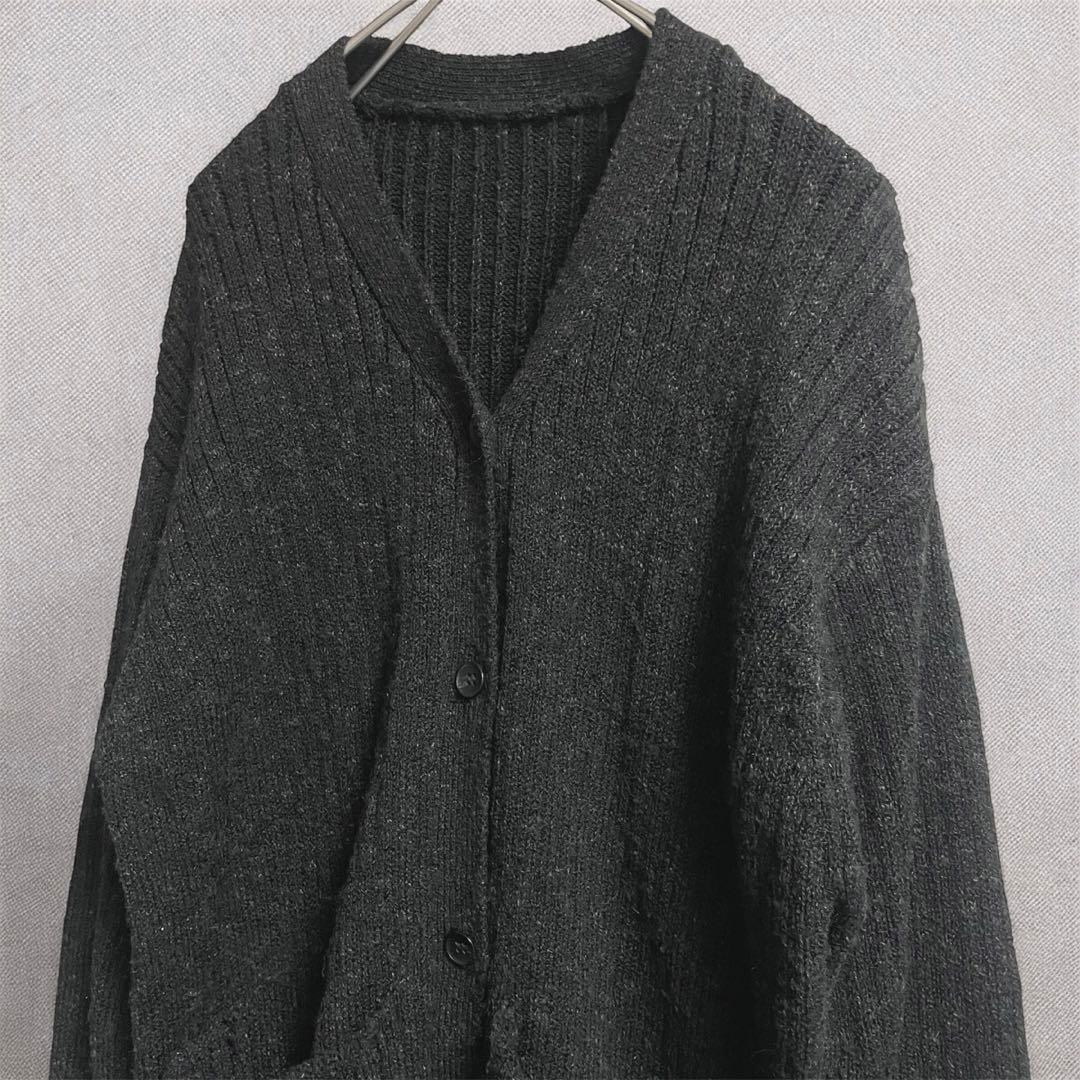トップス louren melange knit cardigan black