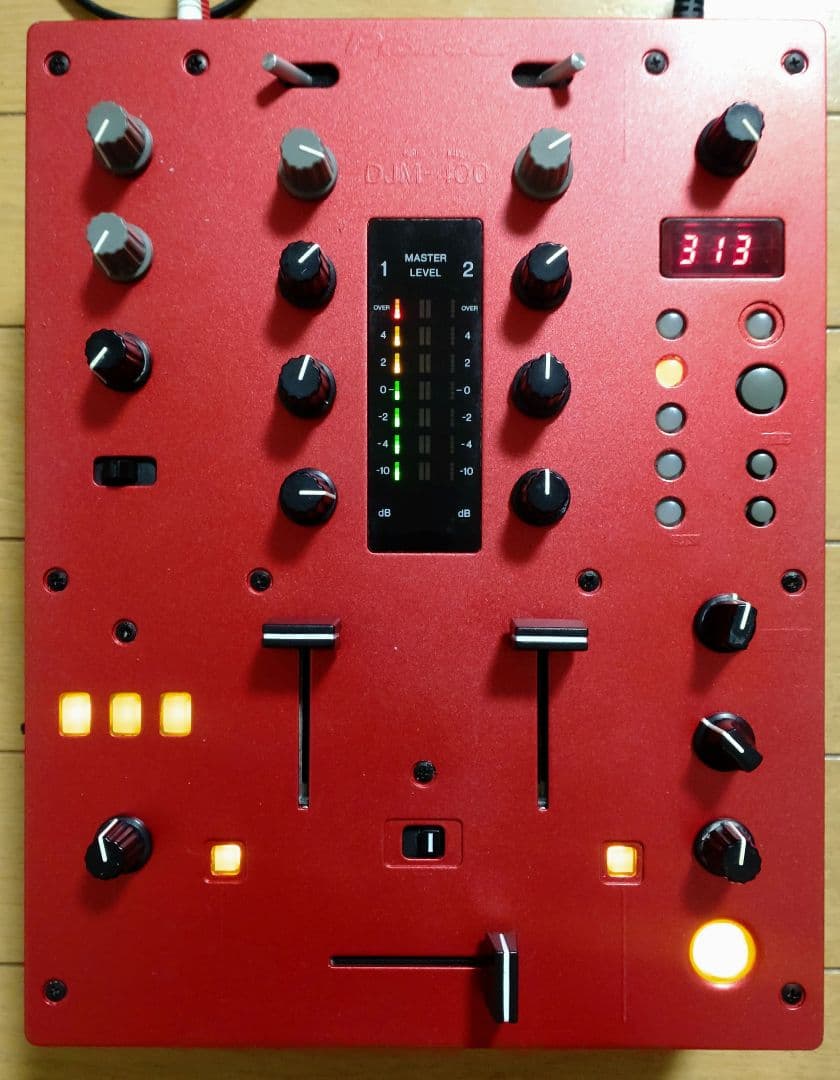 Pioneer　DJM-400　動作確認済　クロスCHフェーダー 交換　レッド
