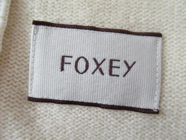 美品　FOXEY　フォクシー　カシミヤ　パール ロングカーディガン コート38