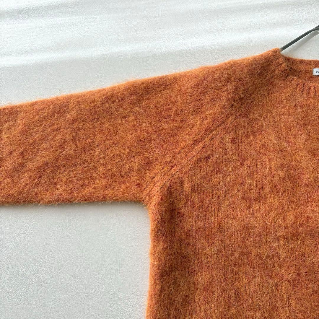 ■美品NOMBRE IMPAIRアルパカシャギーショートカーディガンオレンジ