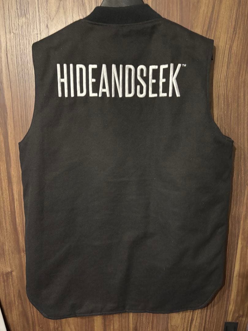 HIDEANDSEEK Work Zip Vest ベスト BLACK Lサイズ