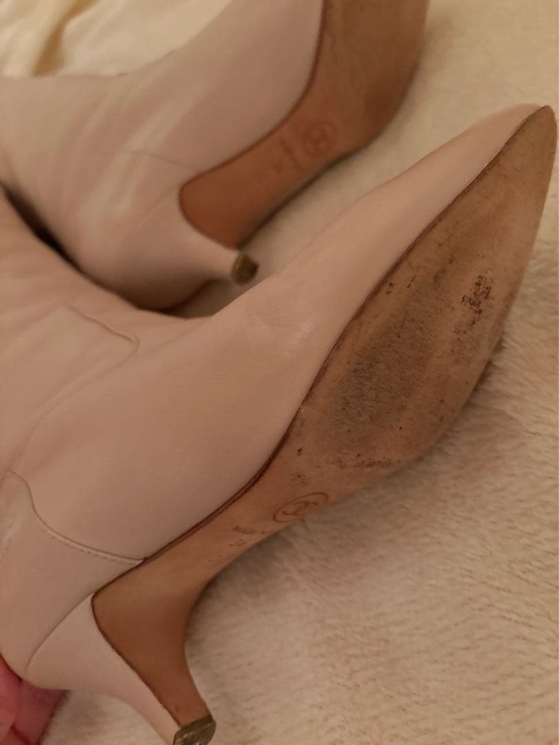 希少♡本物美品♡シャネルピンクベージュ♡ロングブーツ36