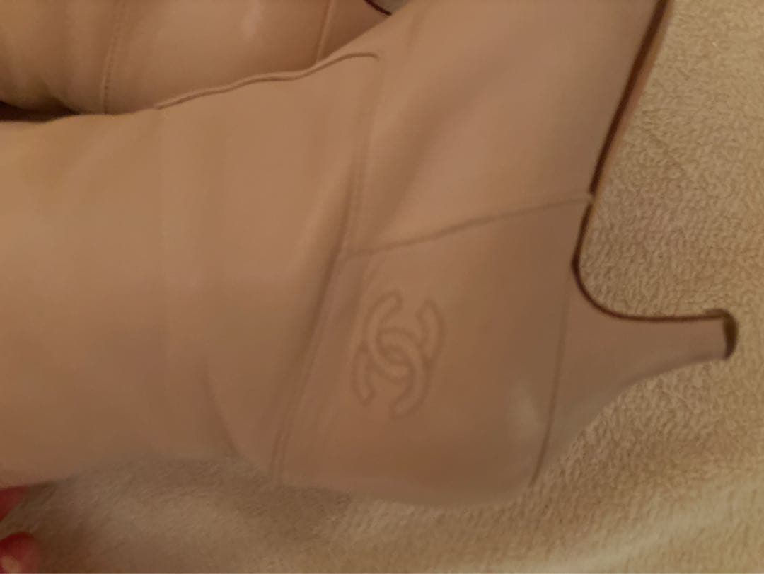 希少♡本物美品♡シャネルピンクベージュ♡ロングブーツ36