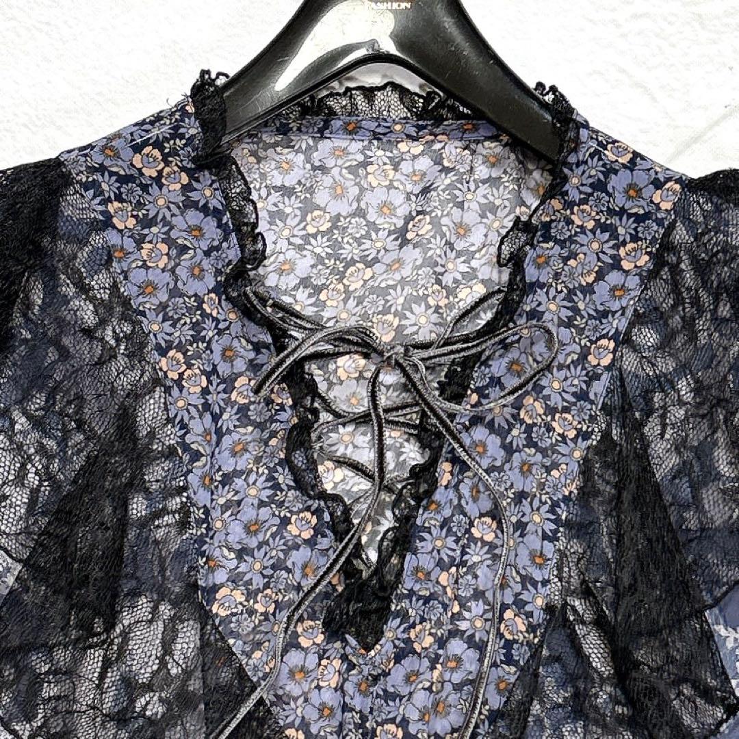 2024SS　rurumu:　collage chiffon tunic　日本製