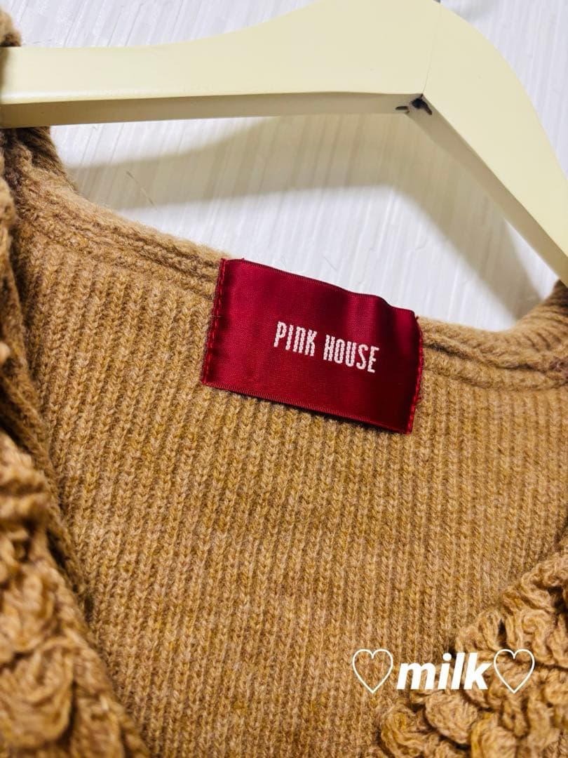 新品・未使用♡ PINK HOUSE フード付きくまさん ニット ロングコート