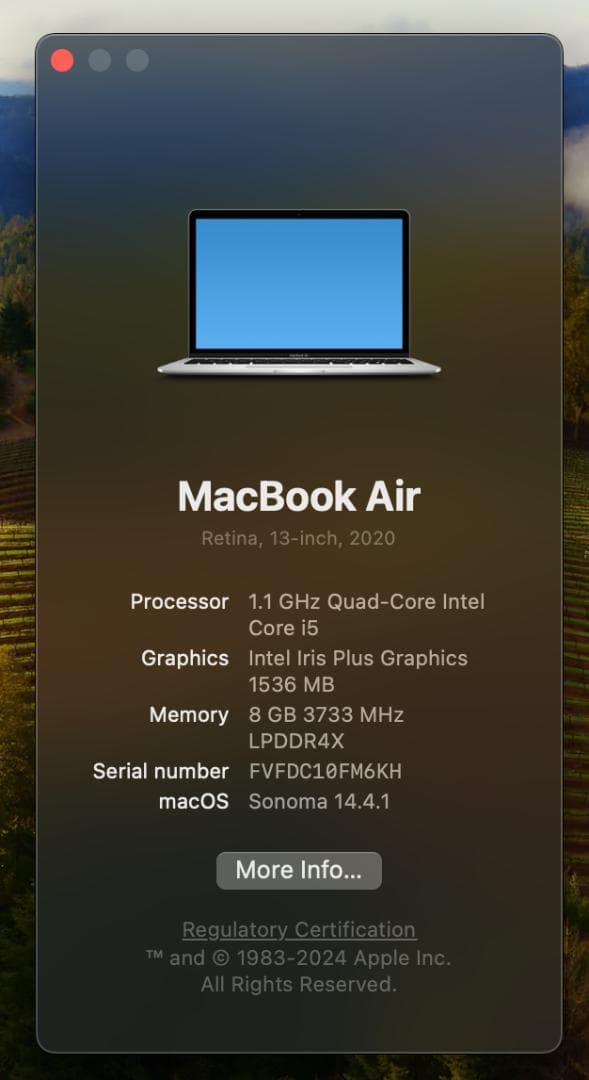 Apple MacBook 13インチ 2020 i5 シルバー