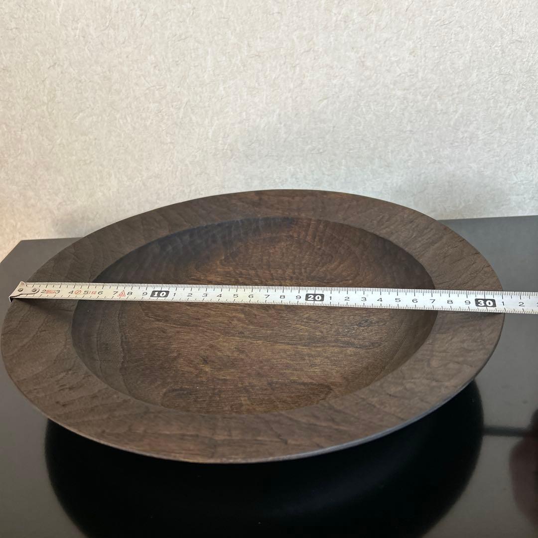 【新品・未使用】　♡ 村上圭一さん　クス薄墨漆彫目　　リム大鉢　サイン入り