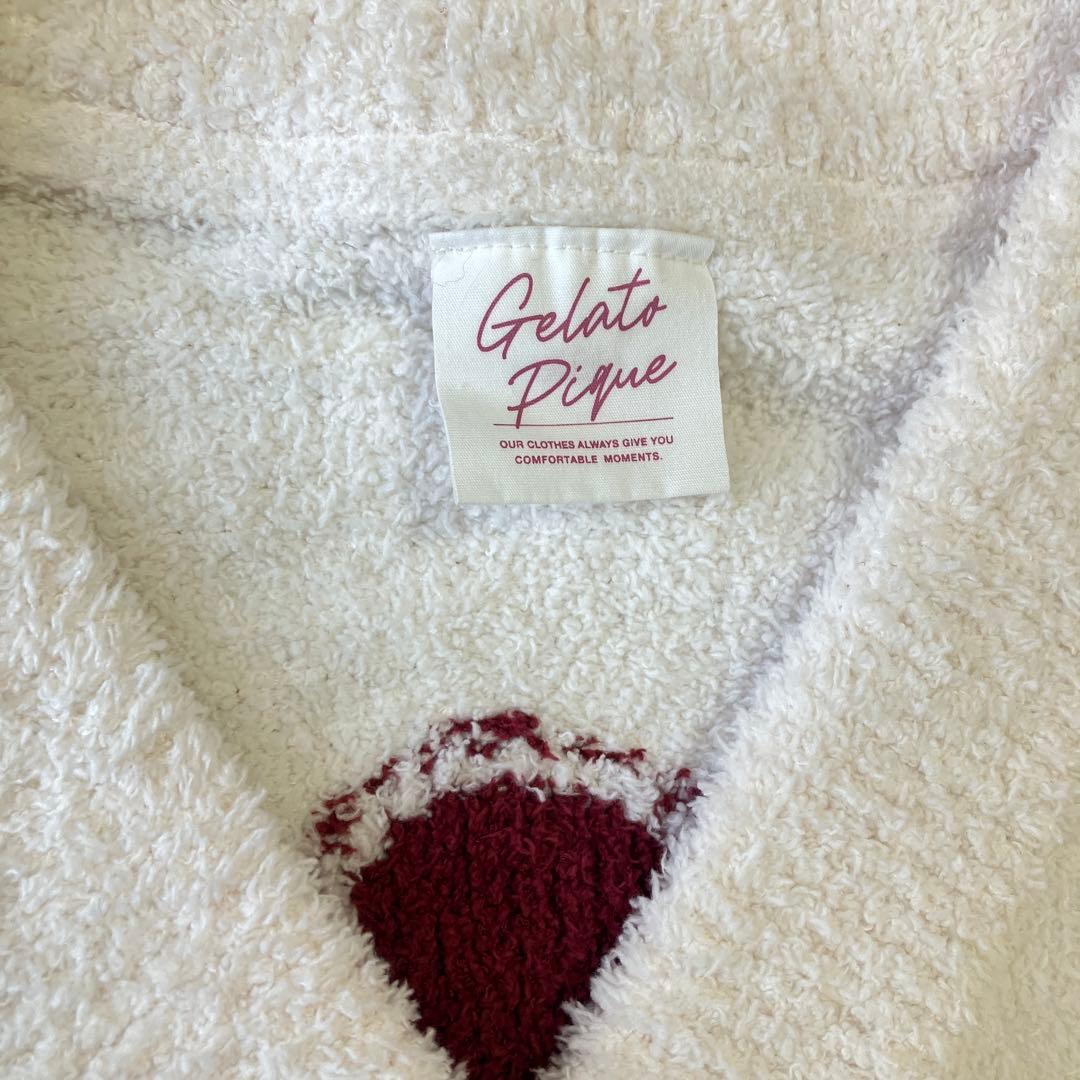 【未使用級】【限定品】gelato pique ジャガードカーディガン　ホワイト