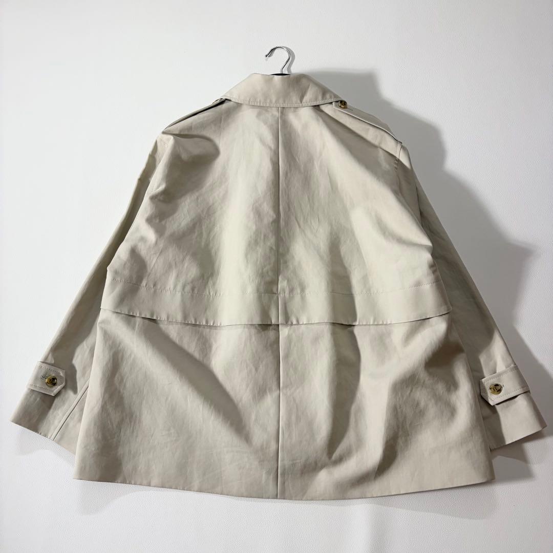 美品　ノーブル　25SS コットンダブルクロスハーフコート　ナチュラル