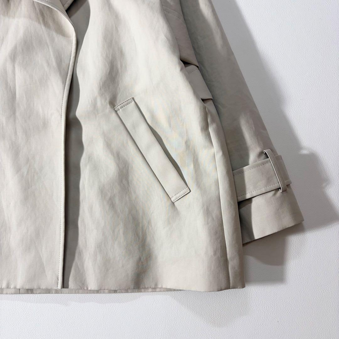 美品　ノーブル　25SS コットンダブルクロスハーフコート　ナチュラル