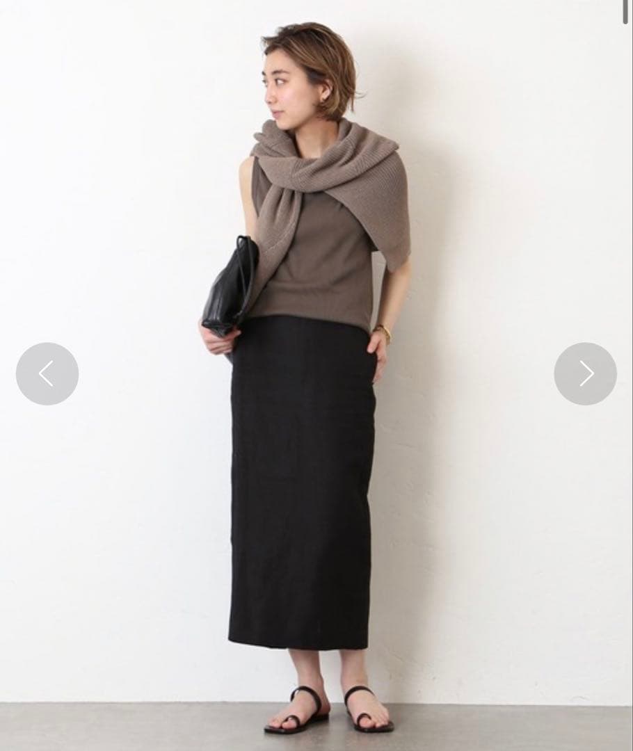 【未使用品】ドゥーズィエムクラス　LINEN スカート　リネン　麻100% 黒